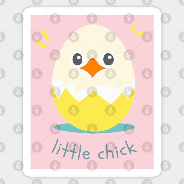 Little Chick, cute baby chicken design Sticker by craftydesigns